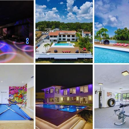 Luxe Waterfront Mansion W Private Nightclub, Cinema, Game Room, Gym & Pool Miami Exterior photo