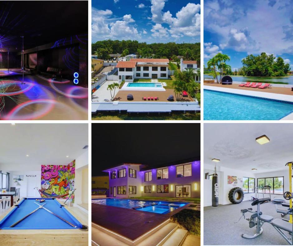 Luxe Waterfront Mansion W Private Nightclub, Cinema, Game Room, Gym & Pool Miami Exterior photo